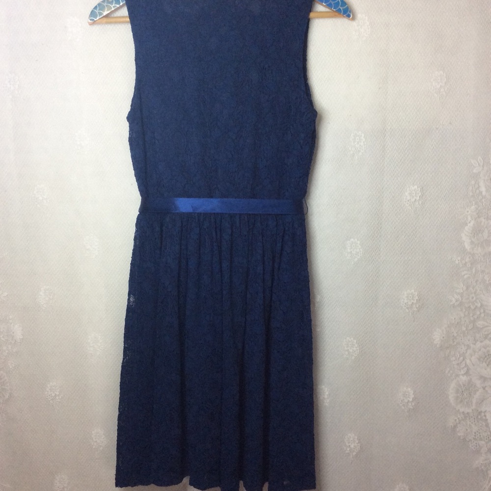 Candalite Navy Lace Overlay Sleeveless Dress XS - Picture 7 of 8